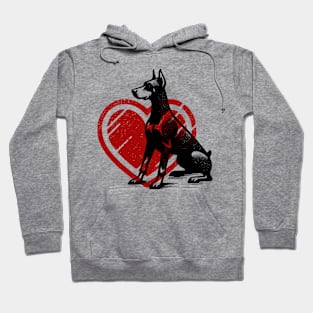 Doberman Heart Hoodie